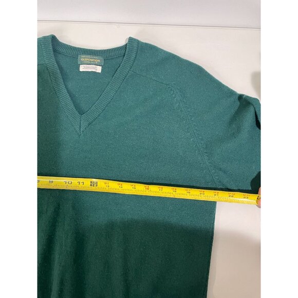 Poleposition Traditional Model Green V-Neck Sweater M Wool & Cashmere Blend - Picture 9 of 10